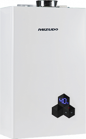 Газовая колонка Mizudo 4-14Т (14 л. белая) ТУРБО с модуляцией +  коаксиальная труба - фото 13772