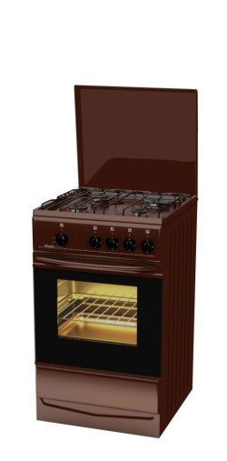 Газовая плита Лада PR 14.120-04 BR коричневая с крышкой 00005910 - фото 6733